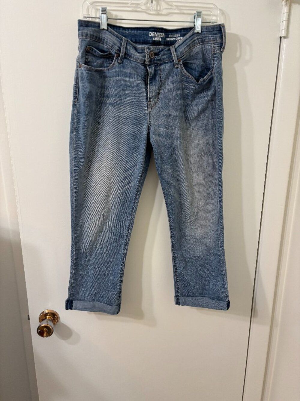DENIZEN Levi's Womens Size 12 "Modern Skinny Crop" Washed Blue Inseam 21"